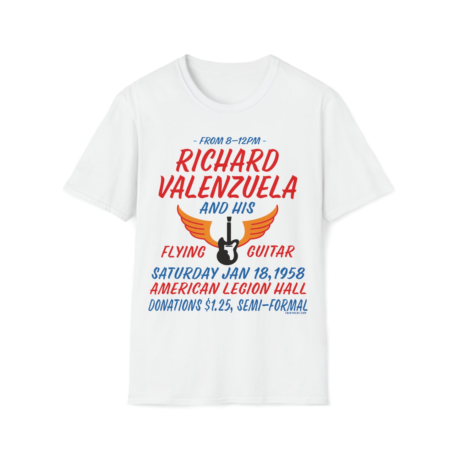 FLYING GUITAR POSTER ON LIGHT COLOR TEES