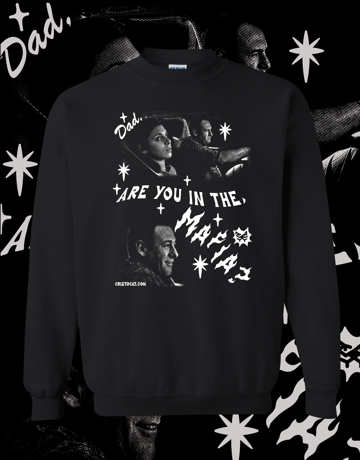 ARE YOU IN THE MAFIA Black crewneck Sweater