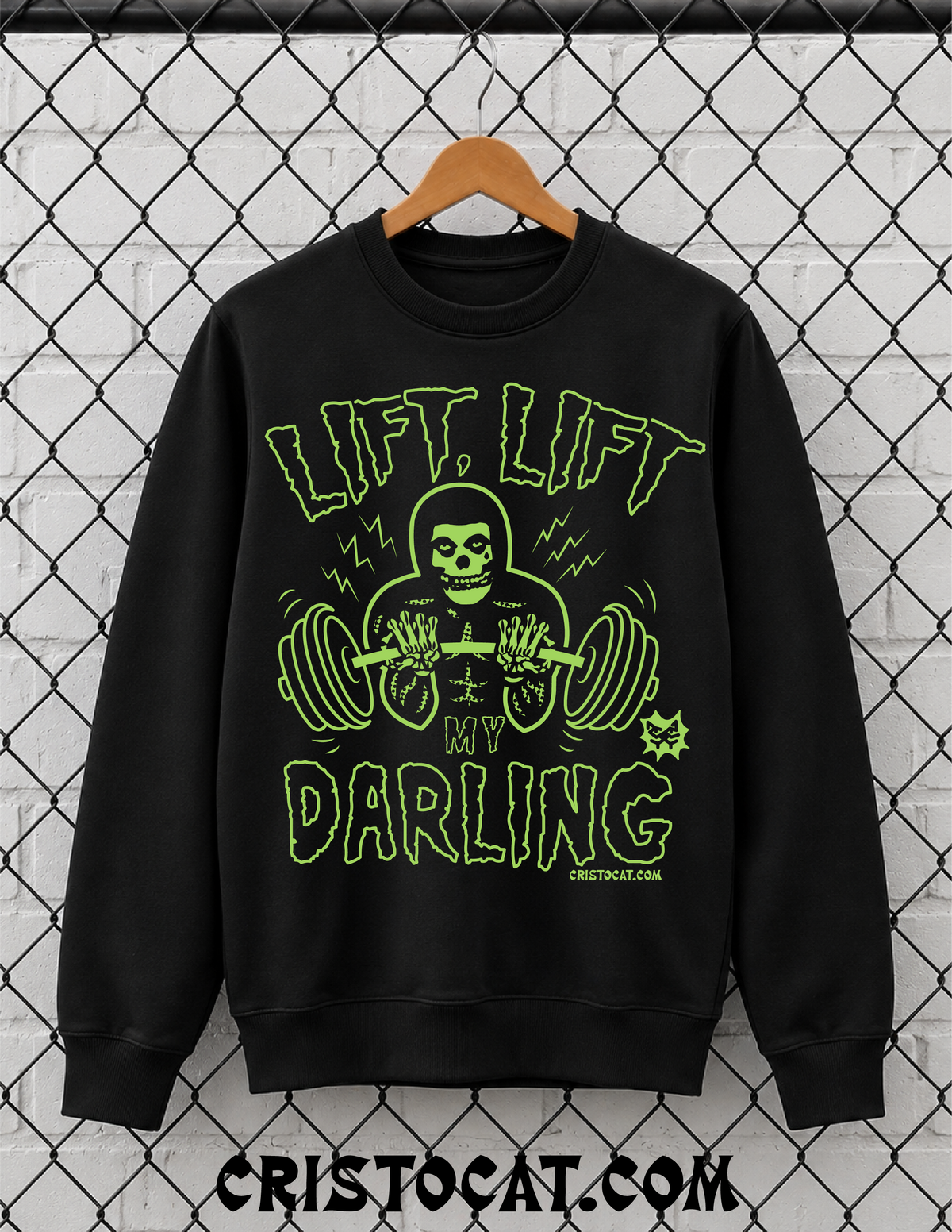 Limited Green Lift Lift Darling Black Crewneck Sweater Pre-sale