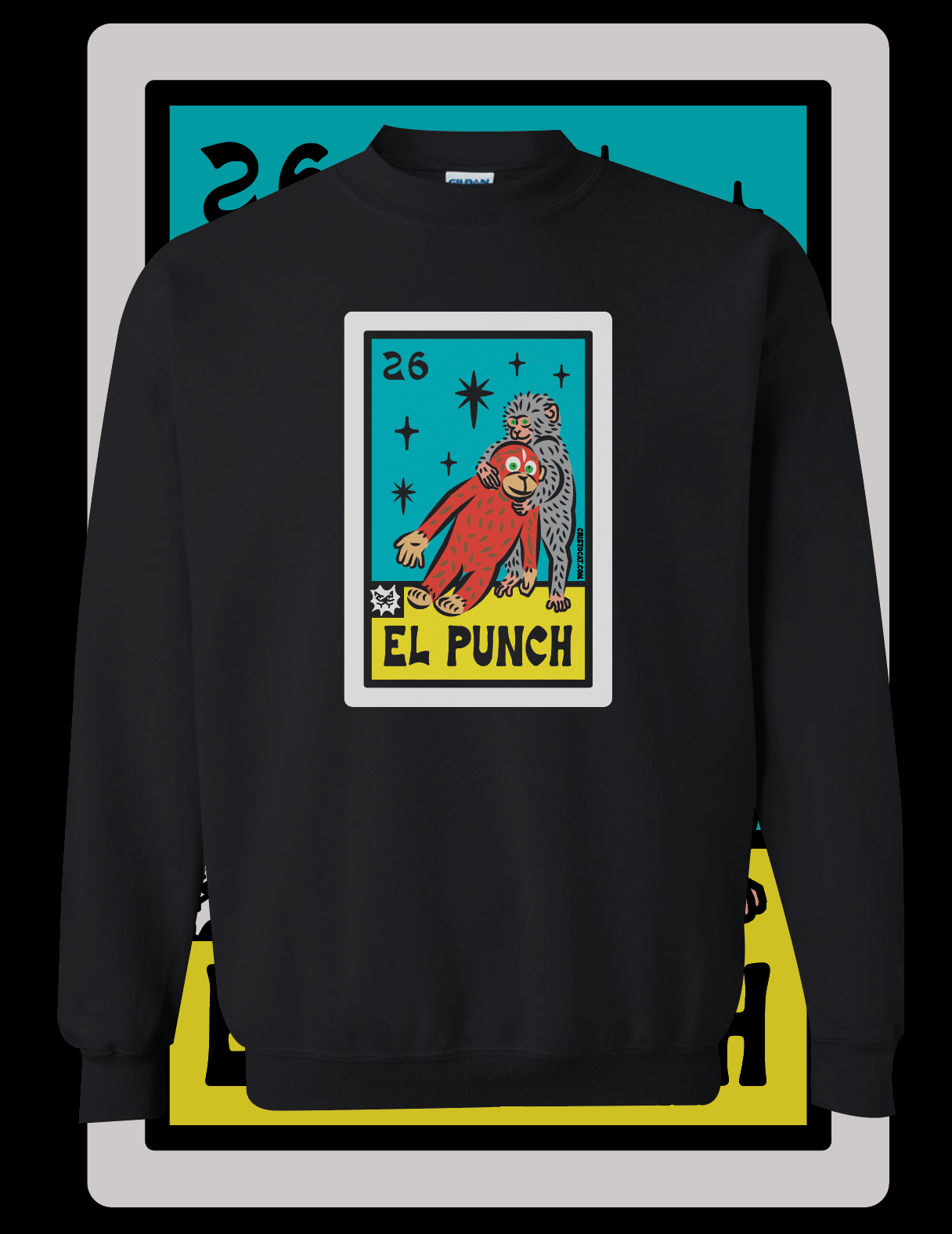 EL PUNCH Lotería black crewneck - cristocatofficial