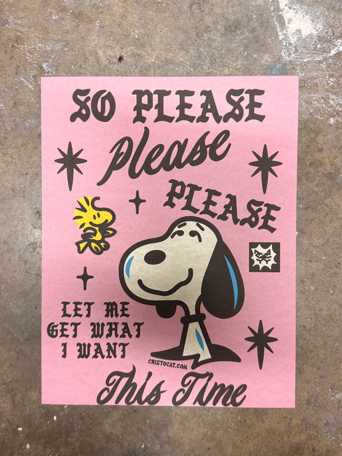 Snoopy Please 8.5X11 PRINT - cristocatofficial