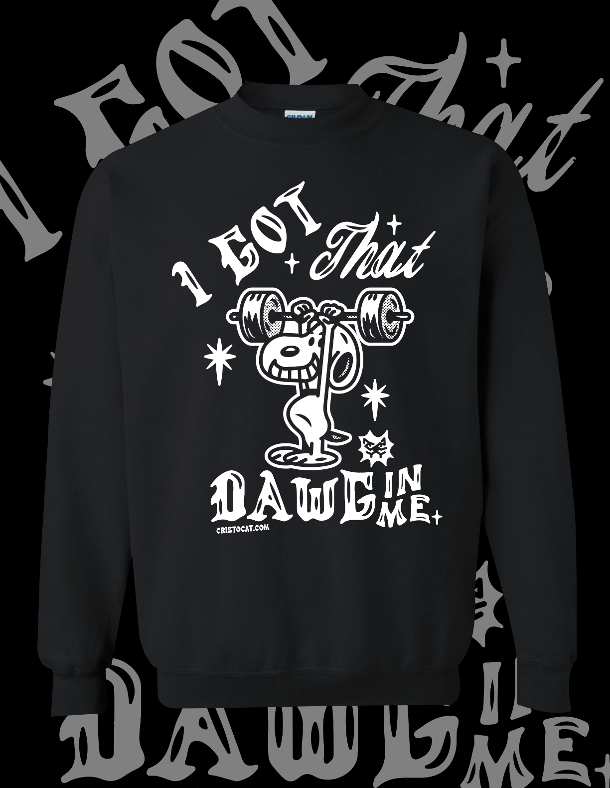 Dawg in me ESnoopy Black crewneck Sweater - cristocatofficial