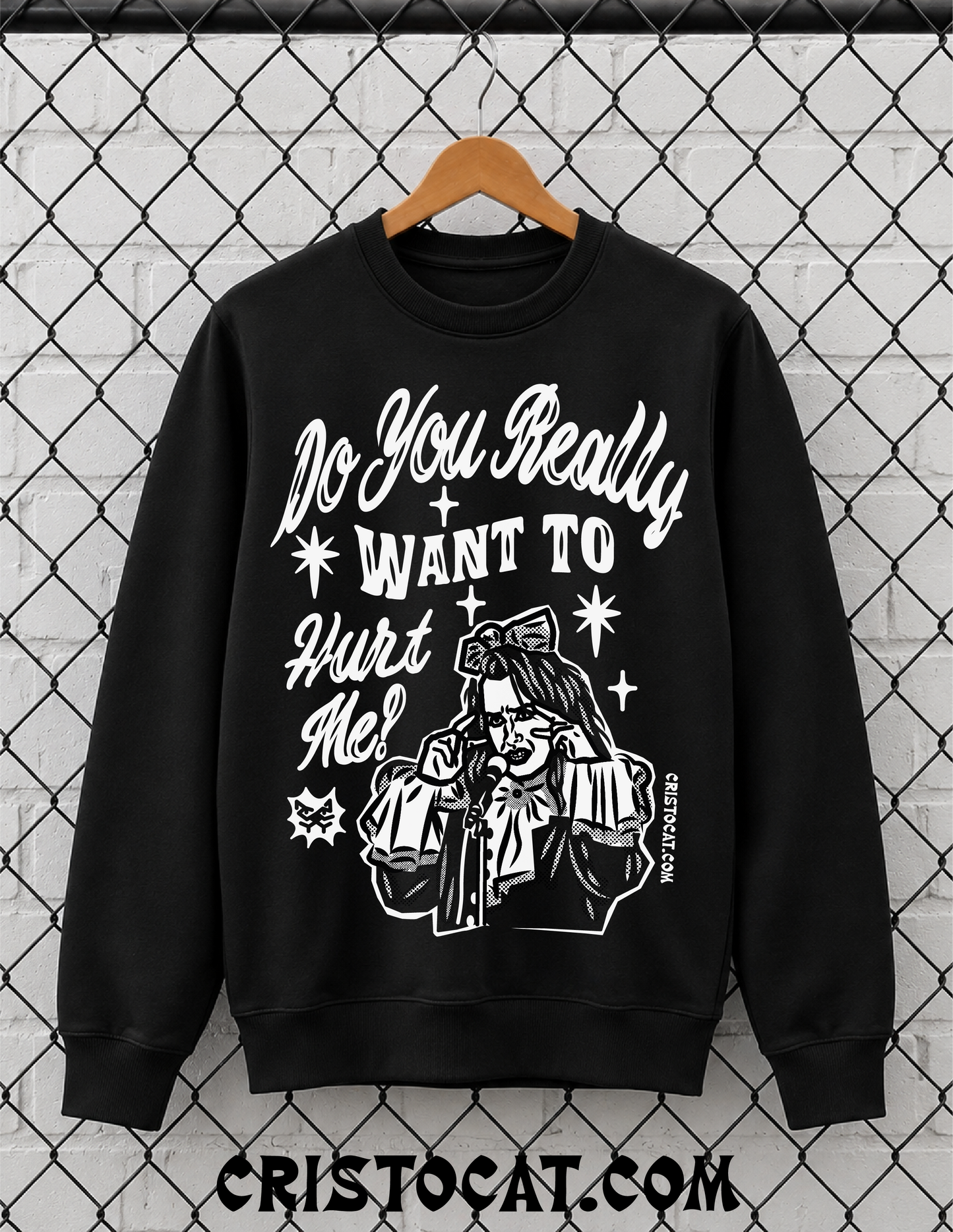 George Sings Black crewneck Sweater