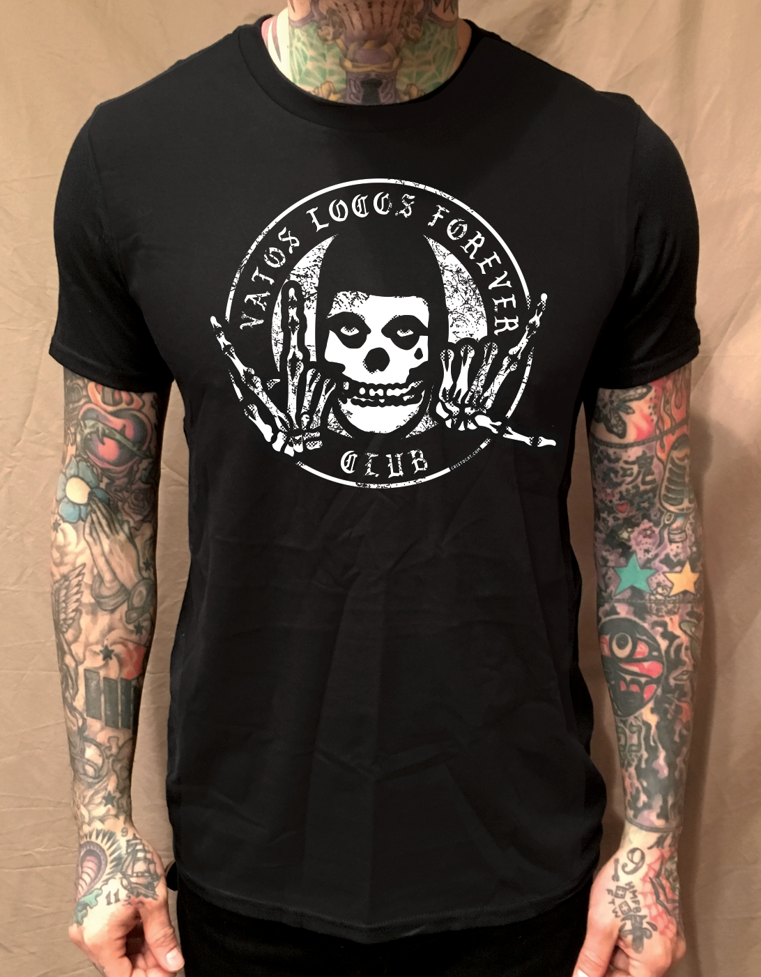 VLF CIRCLE SKULL BLACK TEE