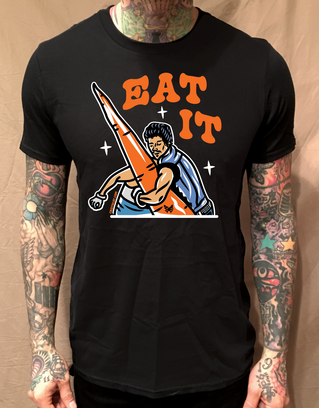 BOB CARROT EAT IT BLACK TEE