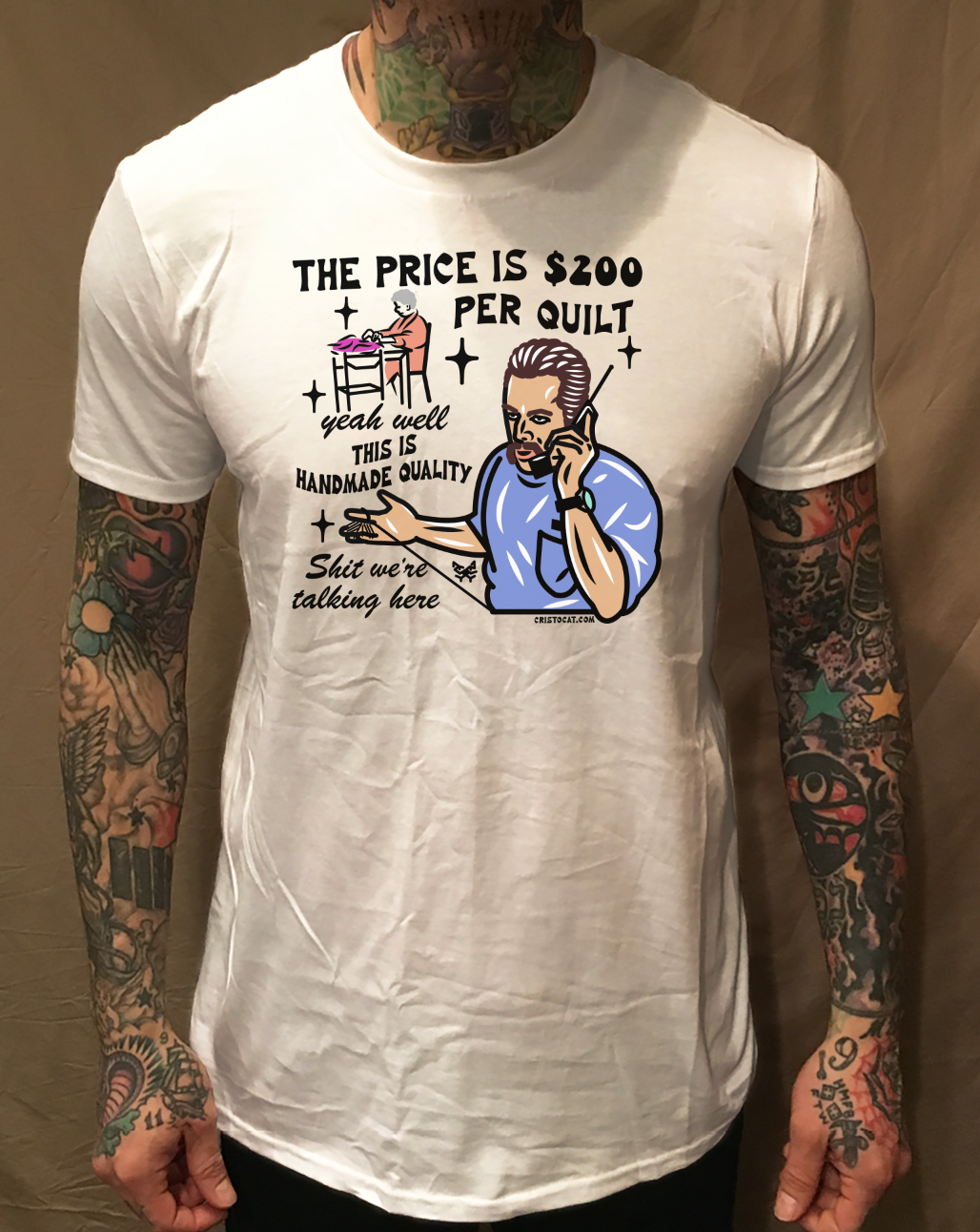 200 PER QUILT WHITE TEE - cristocatofficial