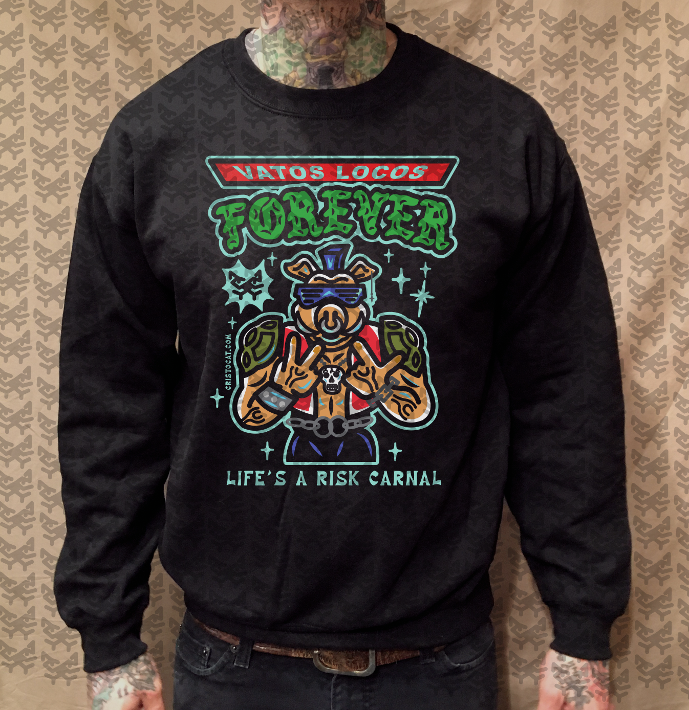 BEBOP TMNT VL BLACK CREWNECK SWEATER