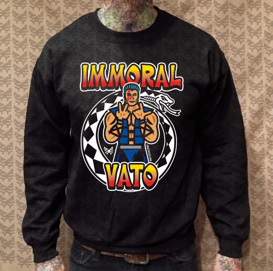 IMMORAL VATO SUBZERO BLACK CREWNECK SWEATER