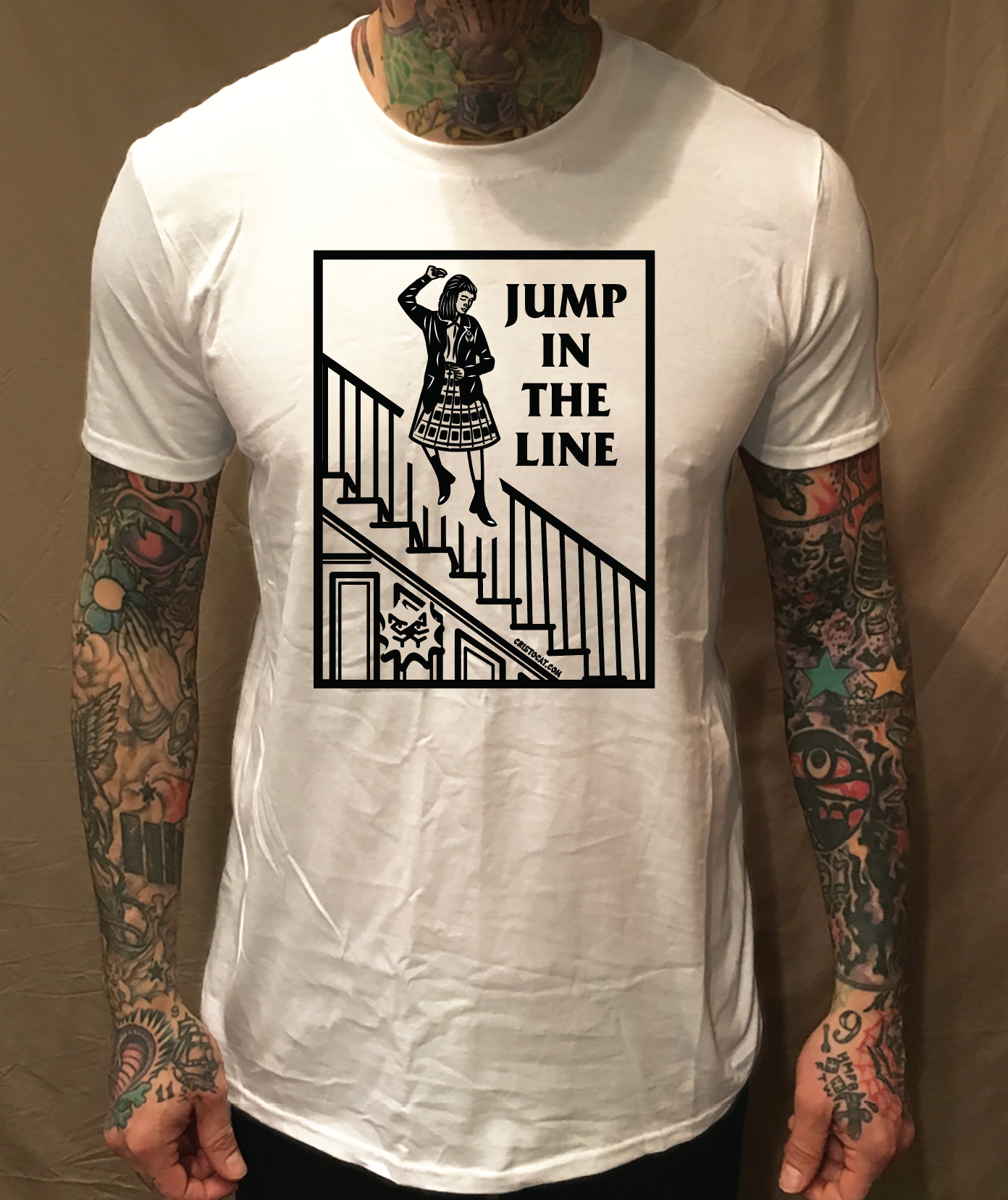 JUMP IN THE LINE WHITE TEE