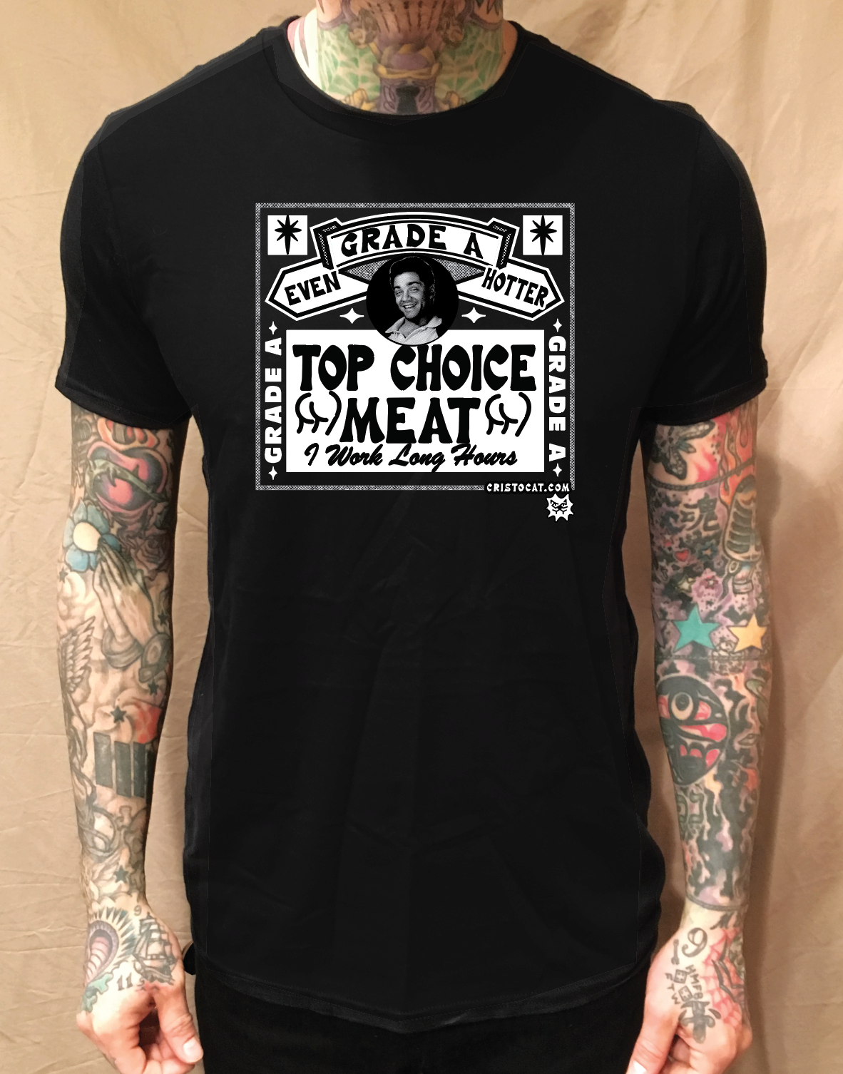 GLENN GRADE A CERVEZA BLACK T-SHIRT