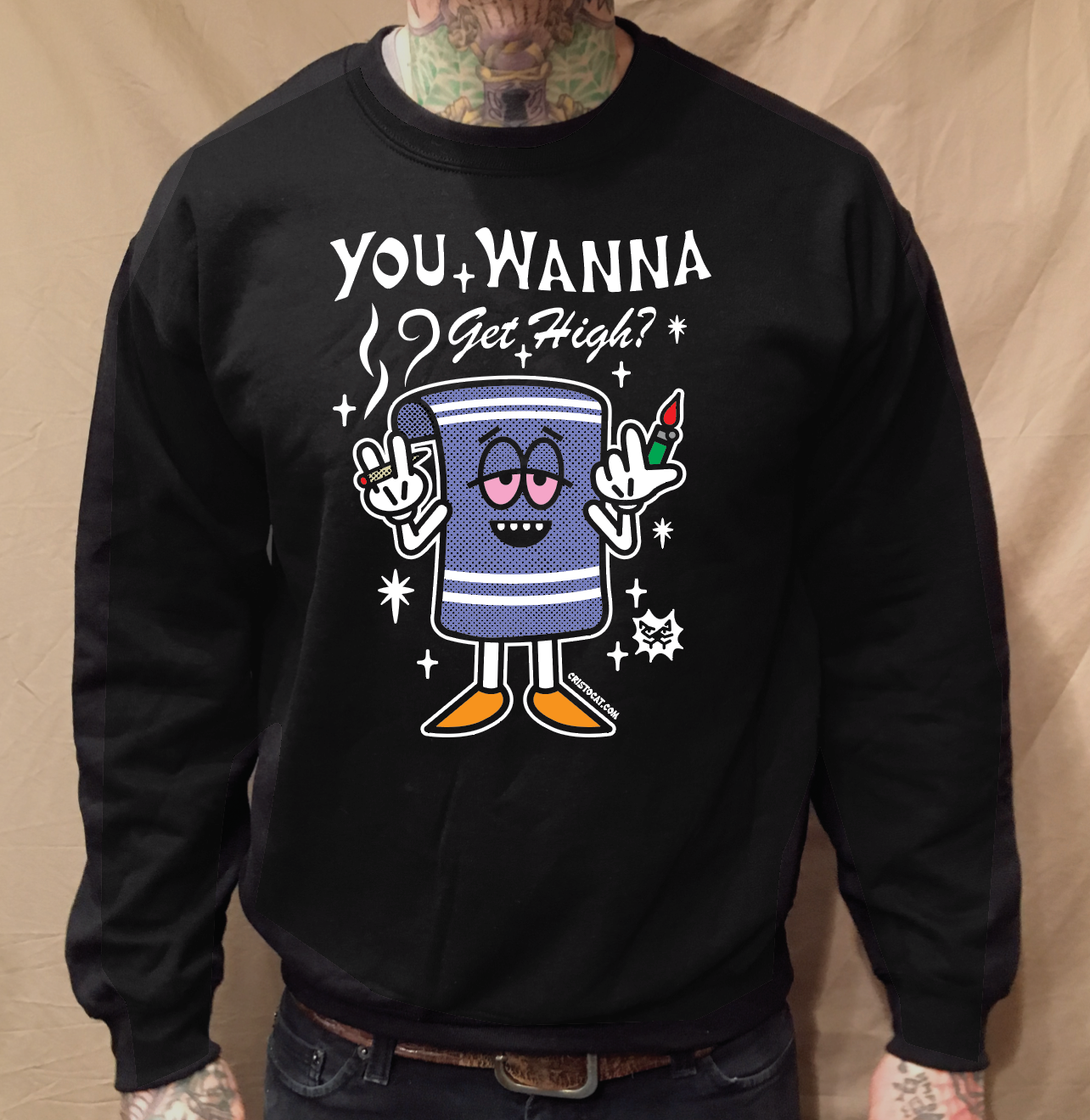 TOWELIE BLACK CREWNECK SWEATER