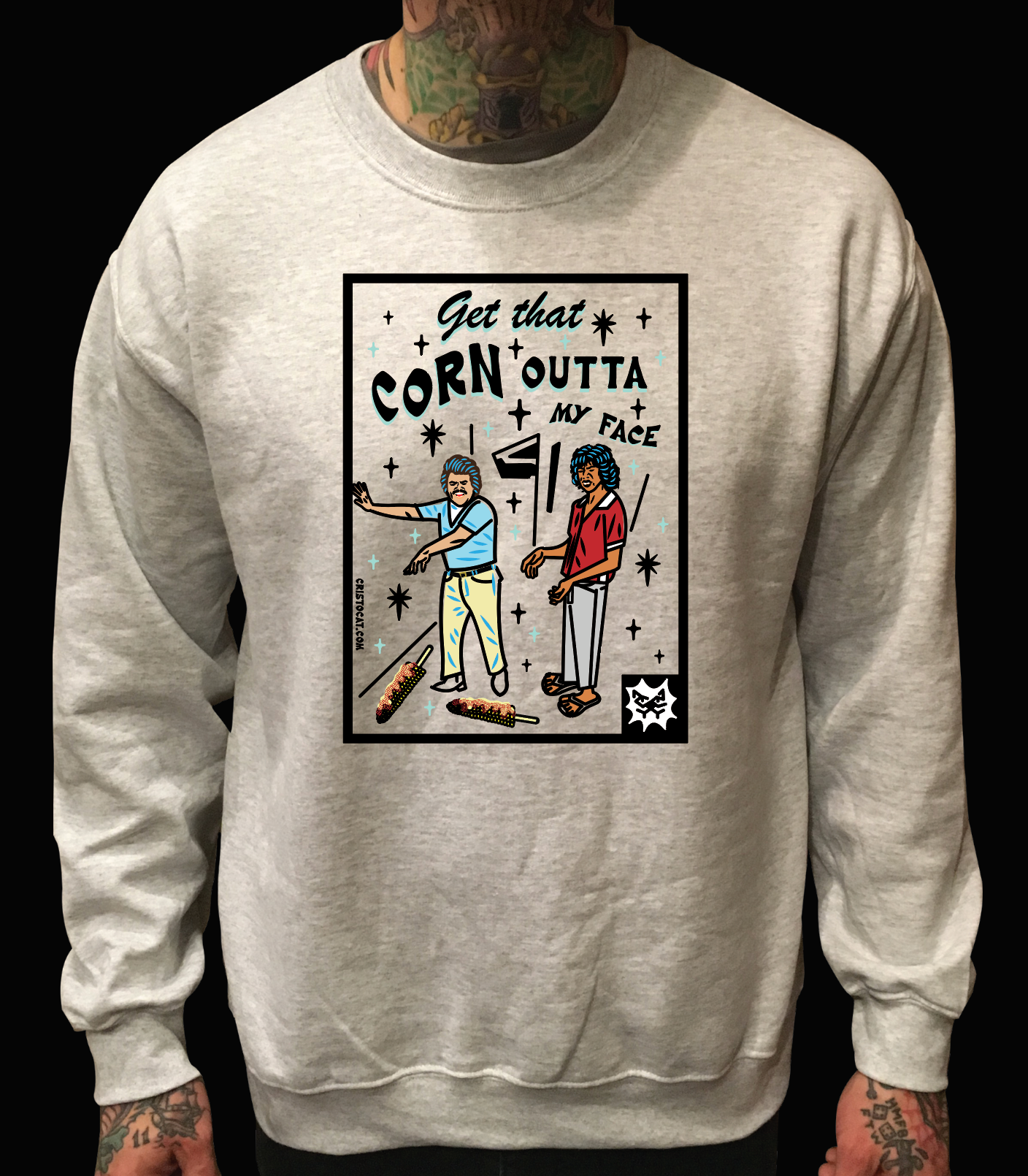 GET THAT CORN GREY CREWNECK SWEATER