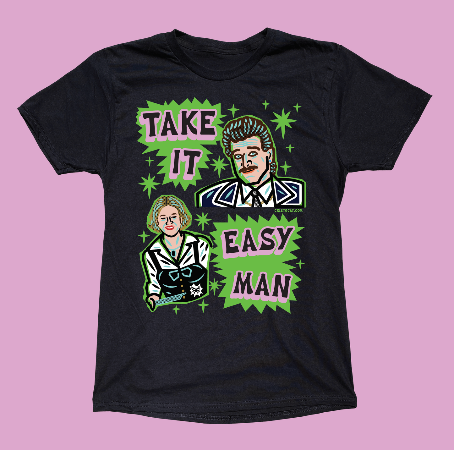TAKE IT EASY MAN BLACK T-SHIRT