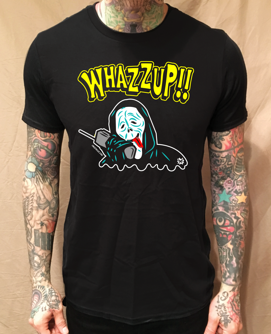 WHAZZUP BLACK T-SHIRT