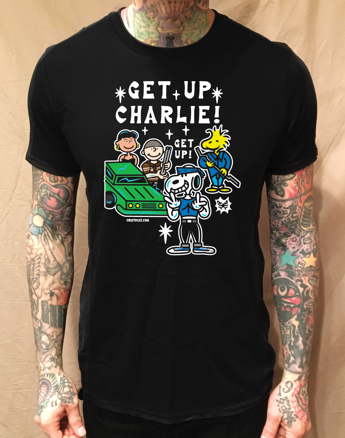 GET UP CHARLIE BLACK T-SHIRT