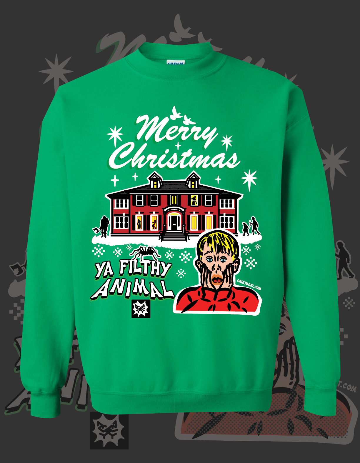 HOME ALONE HOUSE GREEN CREWNECK SWEATER
