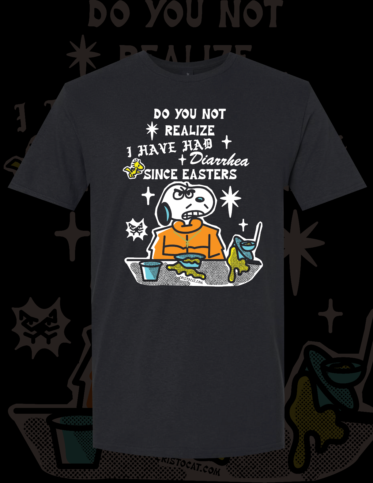 SNOOPY EASTERS BLACK T-SHIRT