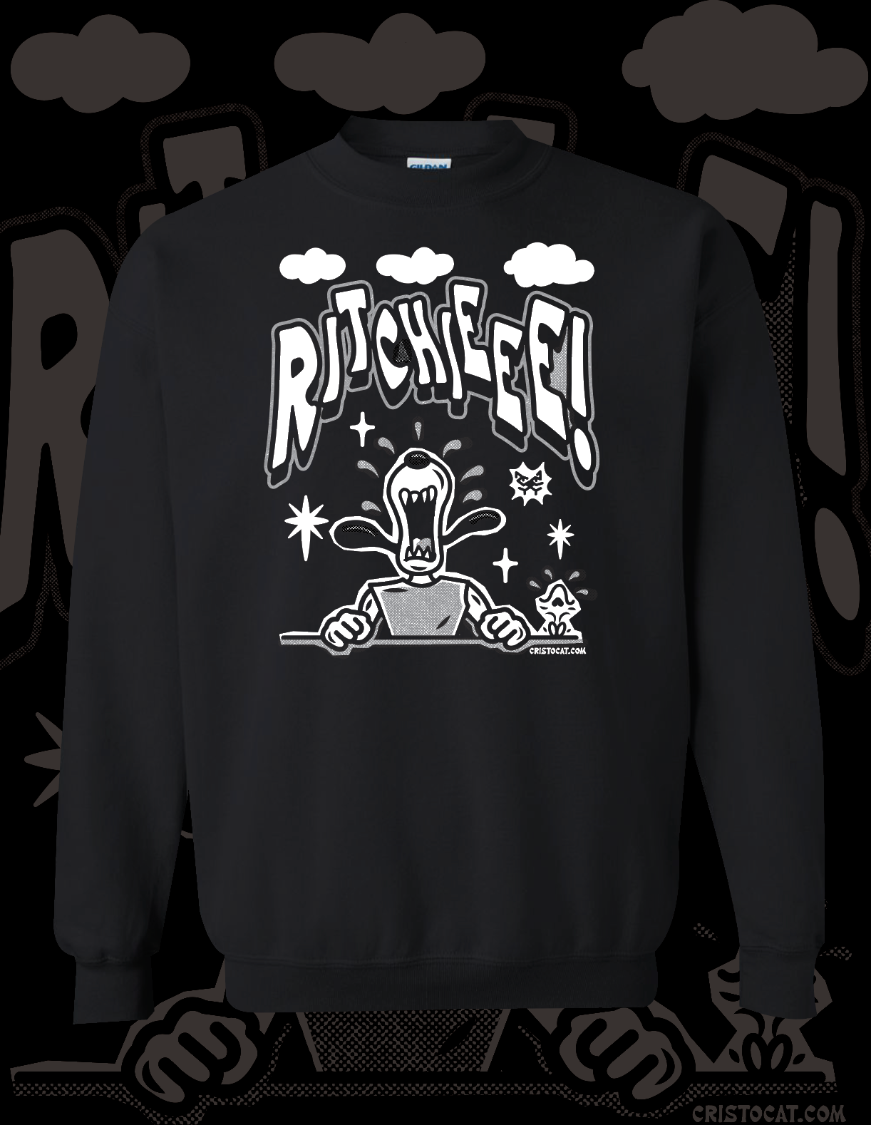 SNOOPY RITCHIEE BLACK CREWNECK SWEATER