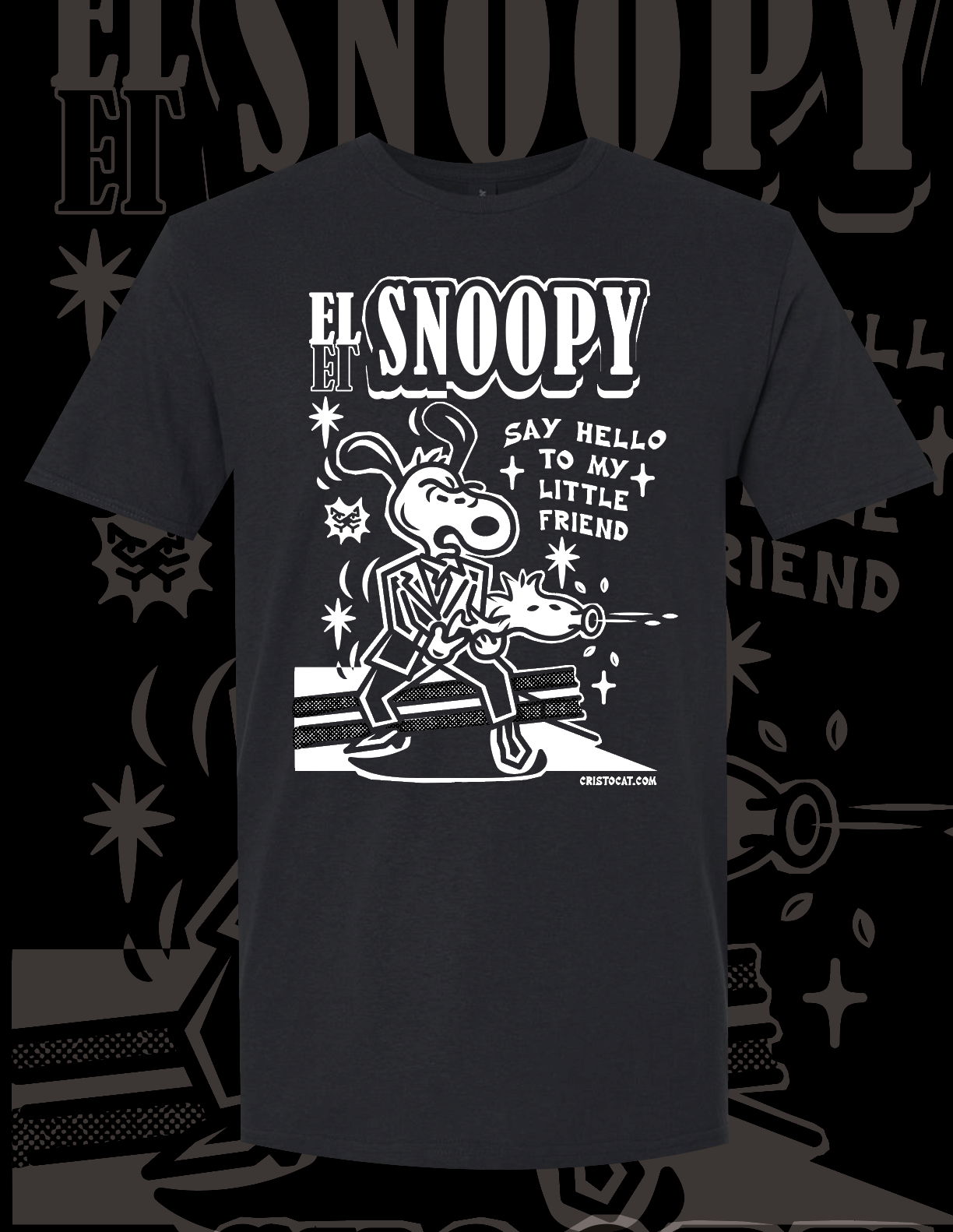 SCARFACE SNOOPY BLACK T-SHIRT