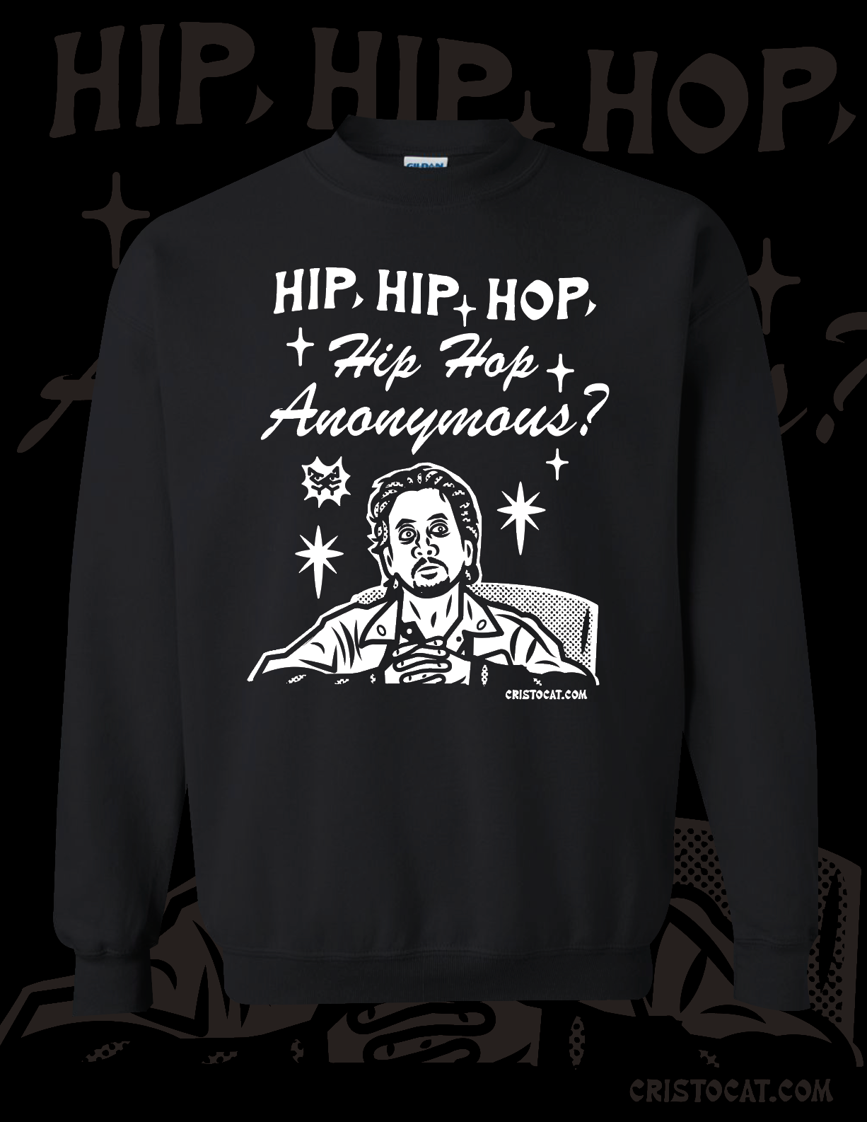 HIP HOP ANONYMOUS BLACK CREWNECK SWEATER