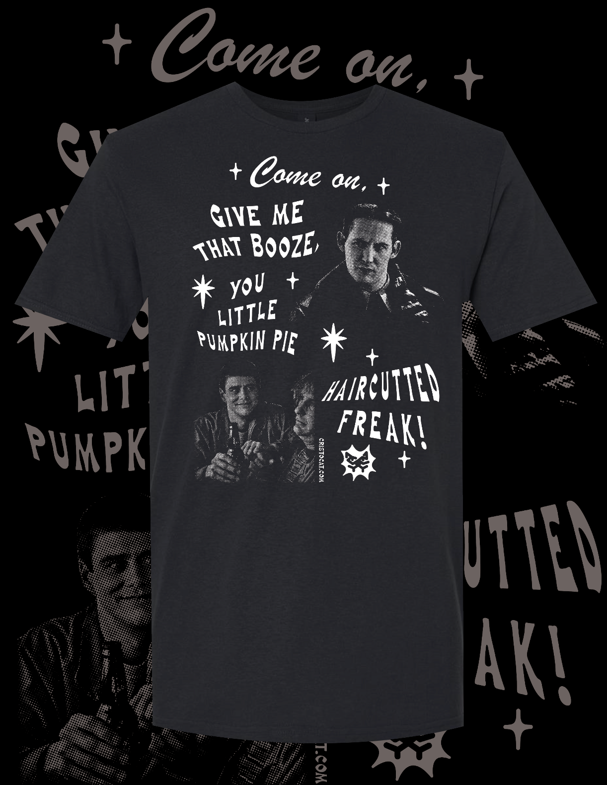 HAIRCUTTED FREAK BLACK T-SHIRT - cristocatofficial