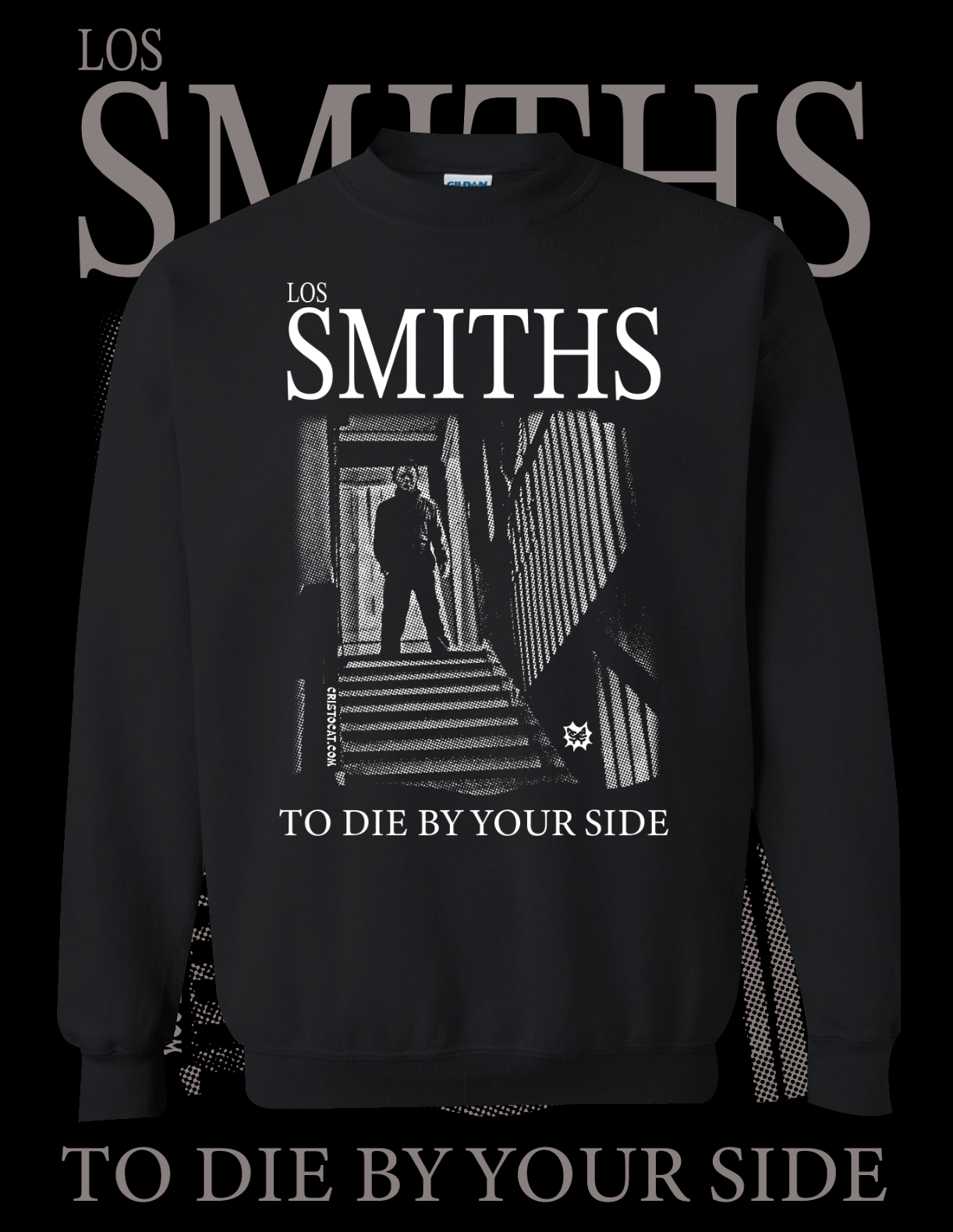 SMITHS MYERS black crewneck - cristocatofficial