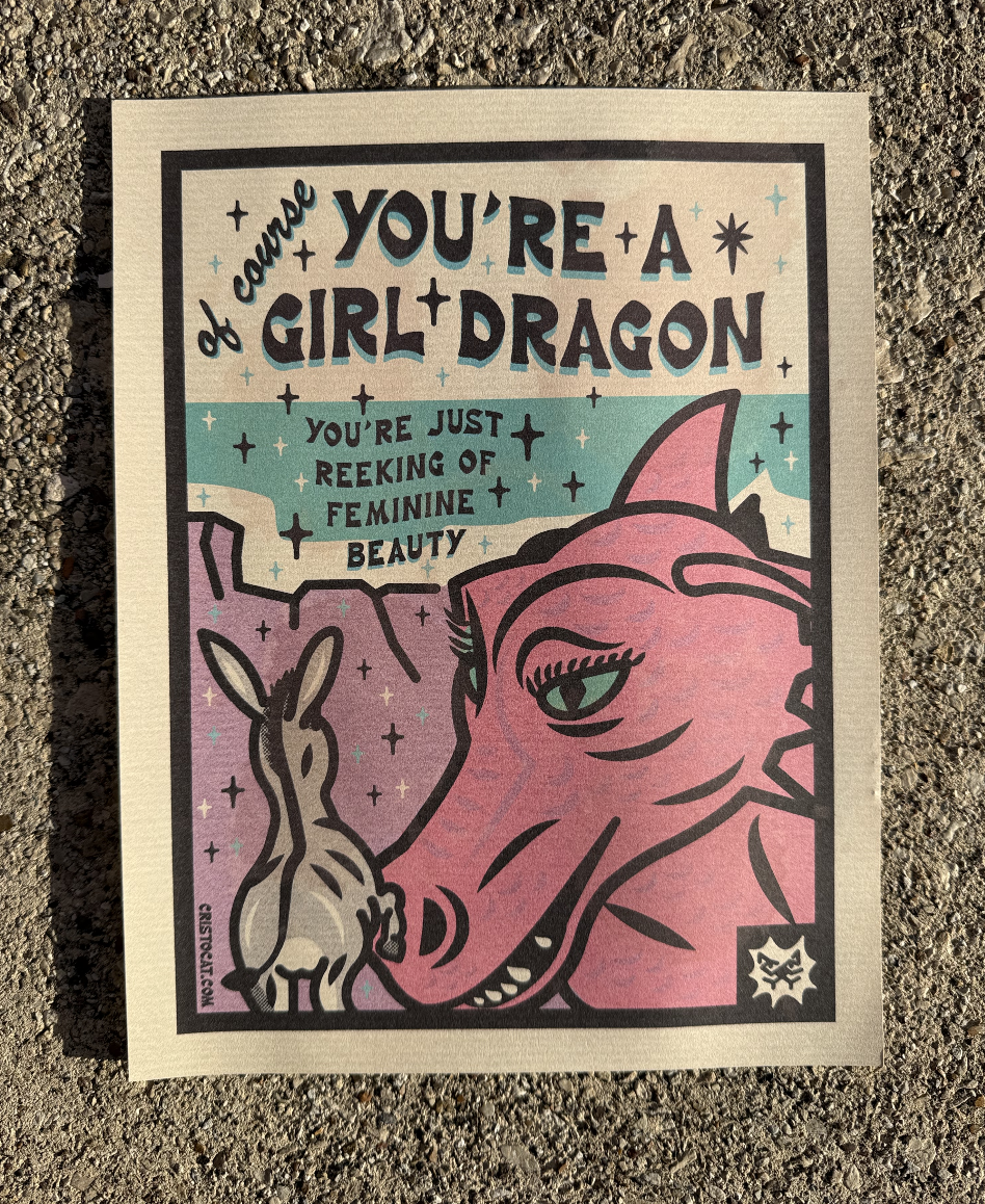 GIRL DRAGON 8.5X11 PRINT