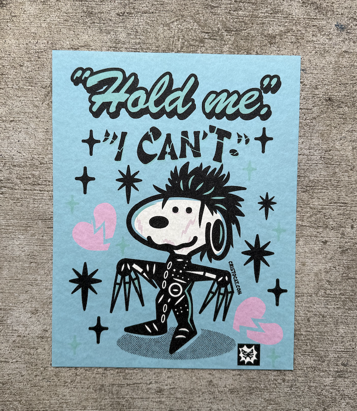 SNOOPY SCISSORHANDS 8.5X11 PRINT