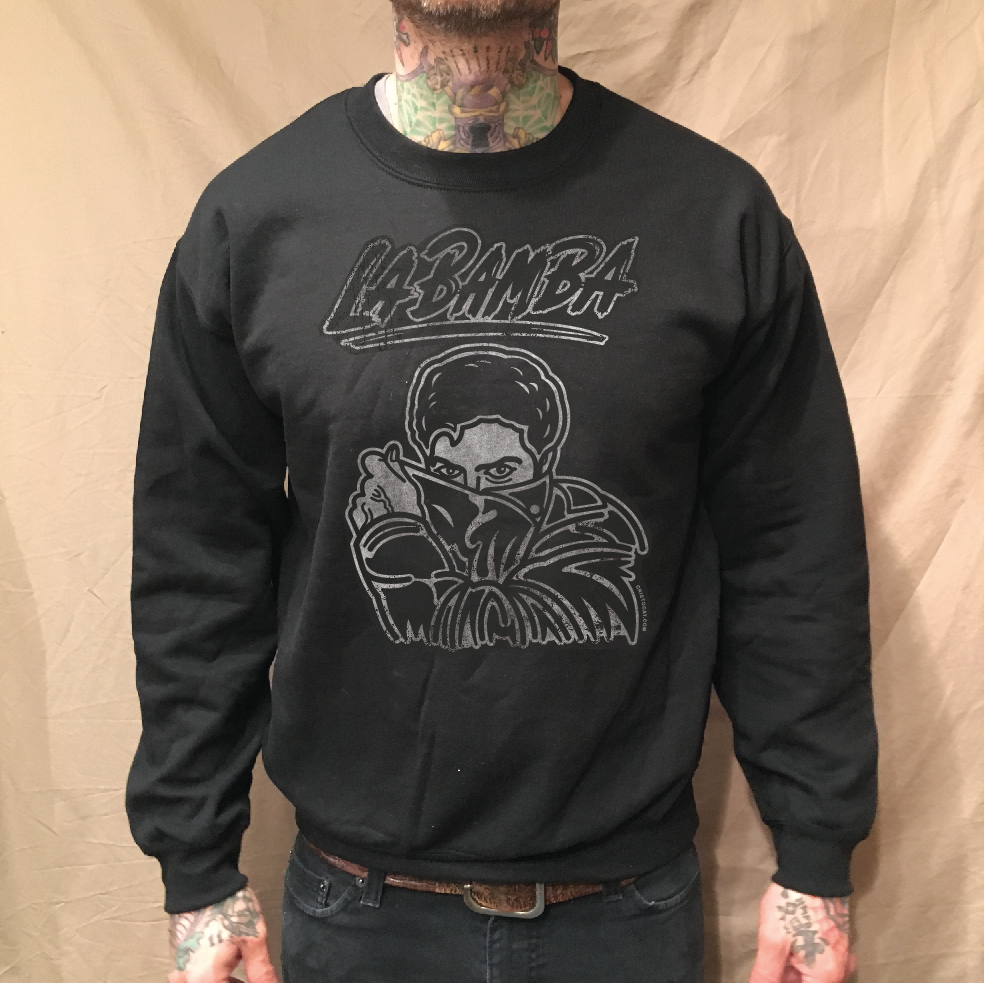 PARTY BOB, BLACK CREWNECK SWEATER - cristocatofficial