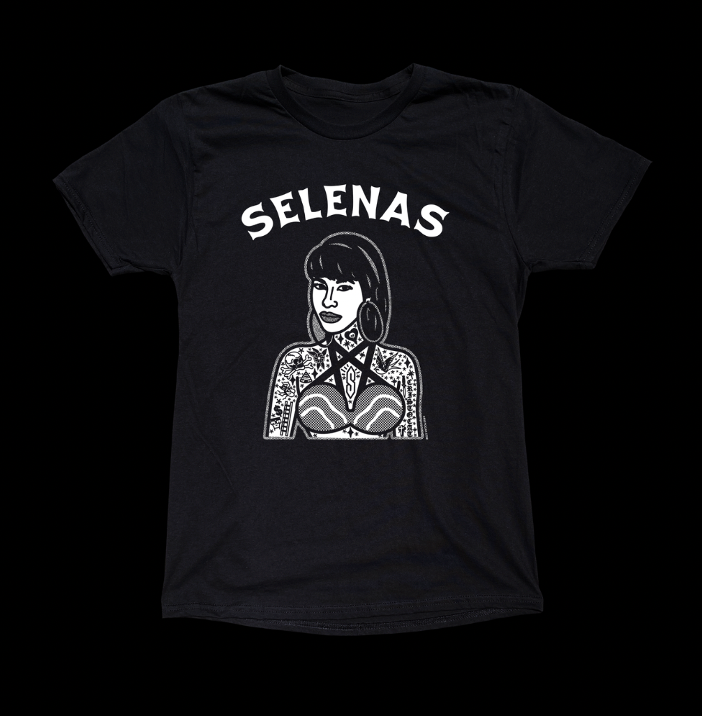 SELENAS BUSTIER WHT INK BLACK TEE - cristocatofficial