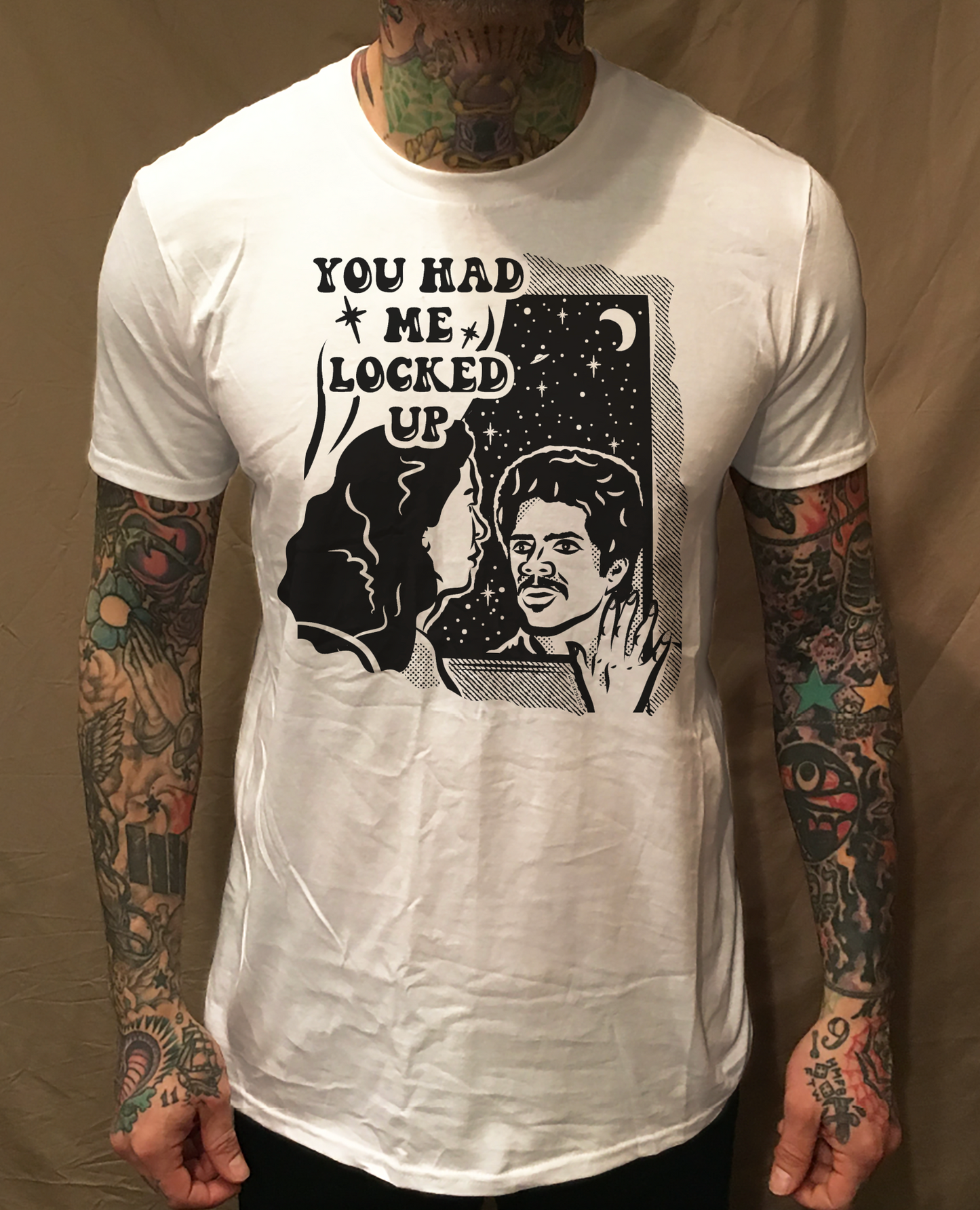YOU HAD ME LOCKED UP WHITE TEE - cristocatofficial