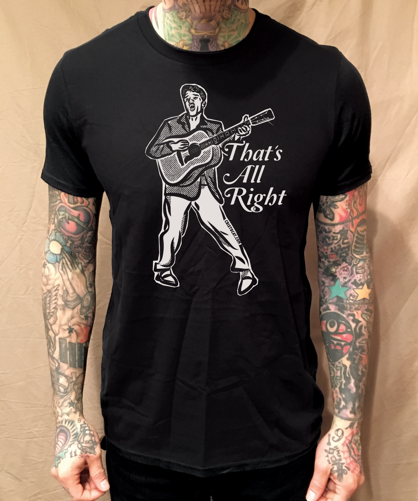 THAT'S ALL RIGHT ELVIS BLACK TEE - cristocatofficial