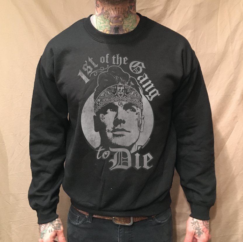 MOZ BANDANA BLACK CREWNECK SWEATER - cristocatofficial