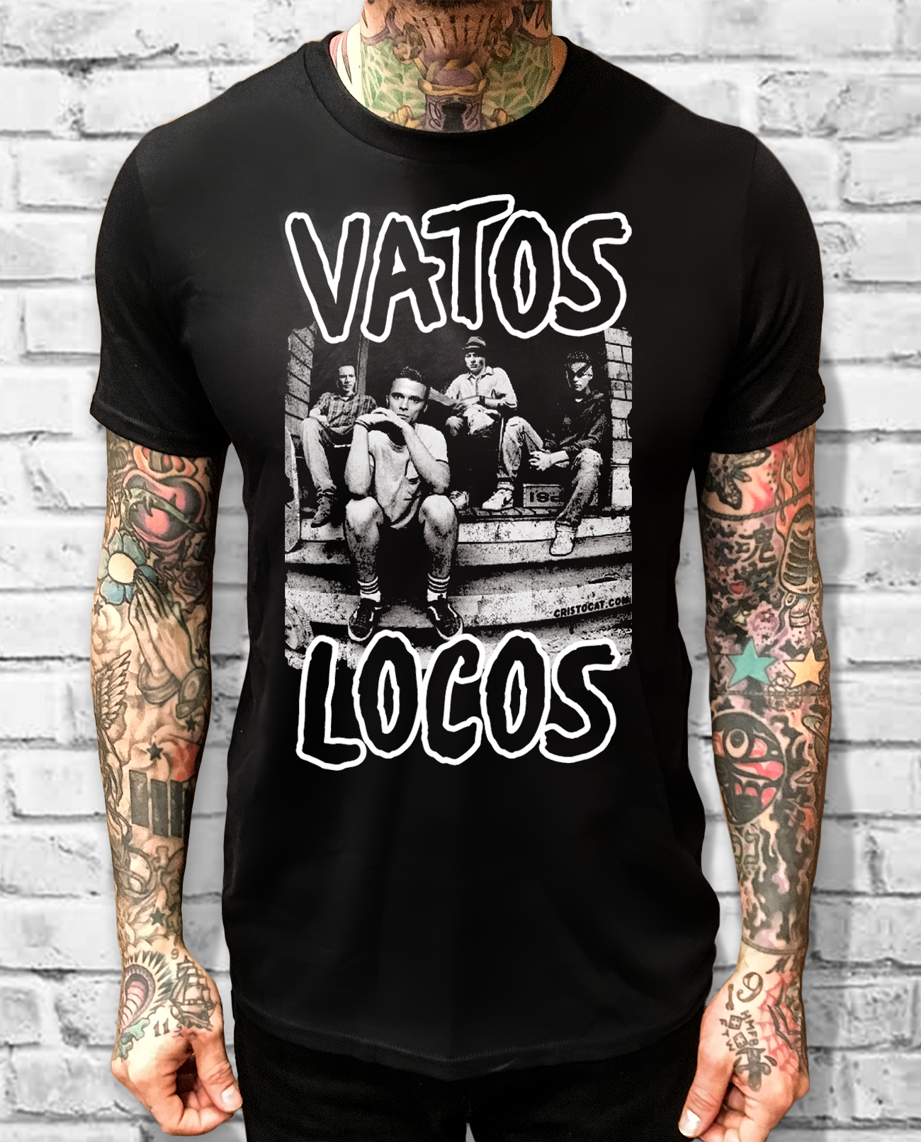 VATO LOCO THREAT BLACK TEE - cristocatofficial