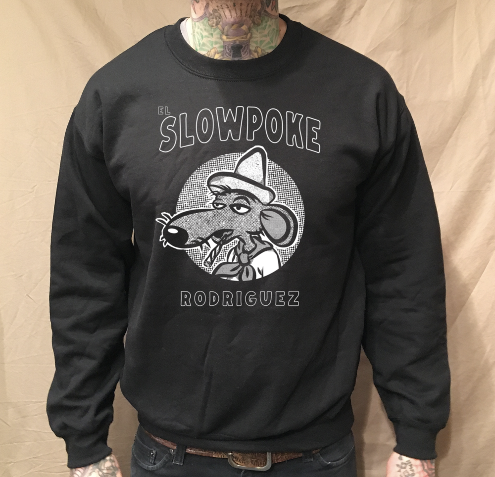 CREWNECK BLACK SWEATER CIRCLE SLOWPOKE - cristocatofficial