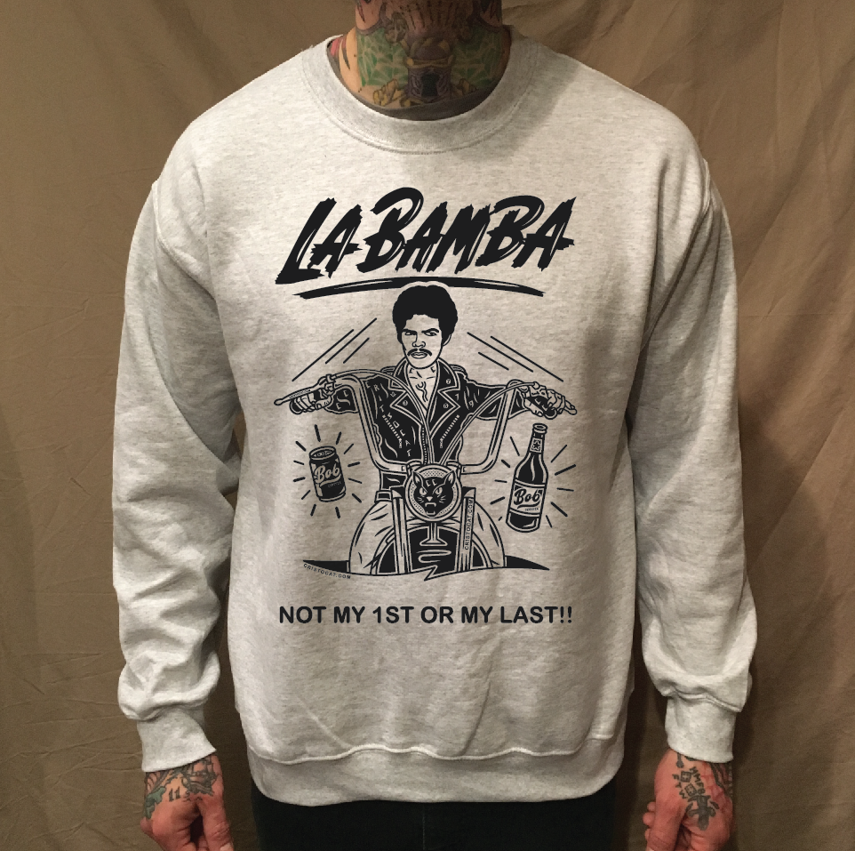 LA BAMBA BIKER BOB GREY SWEATER - cristocatofficial