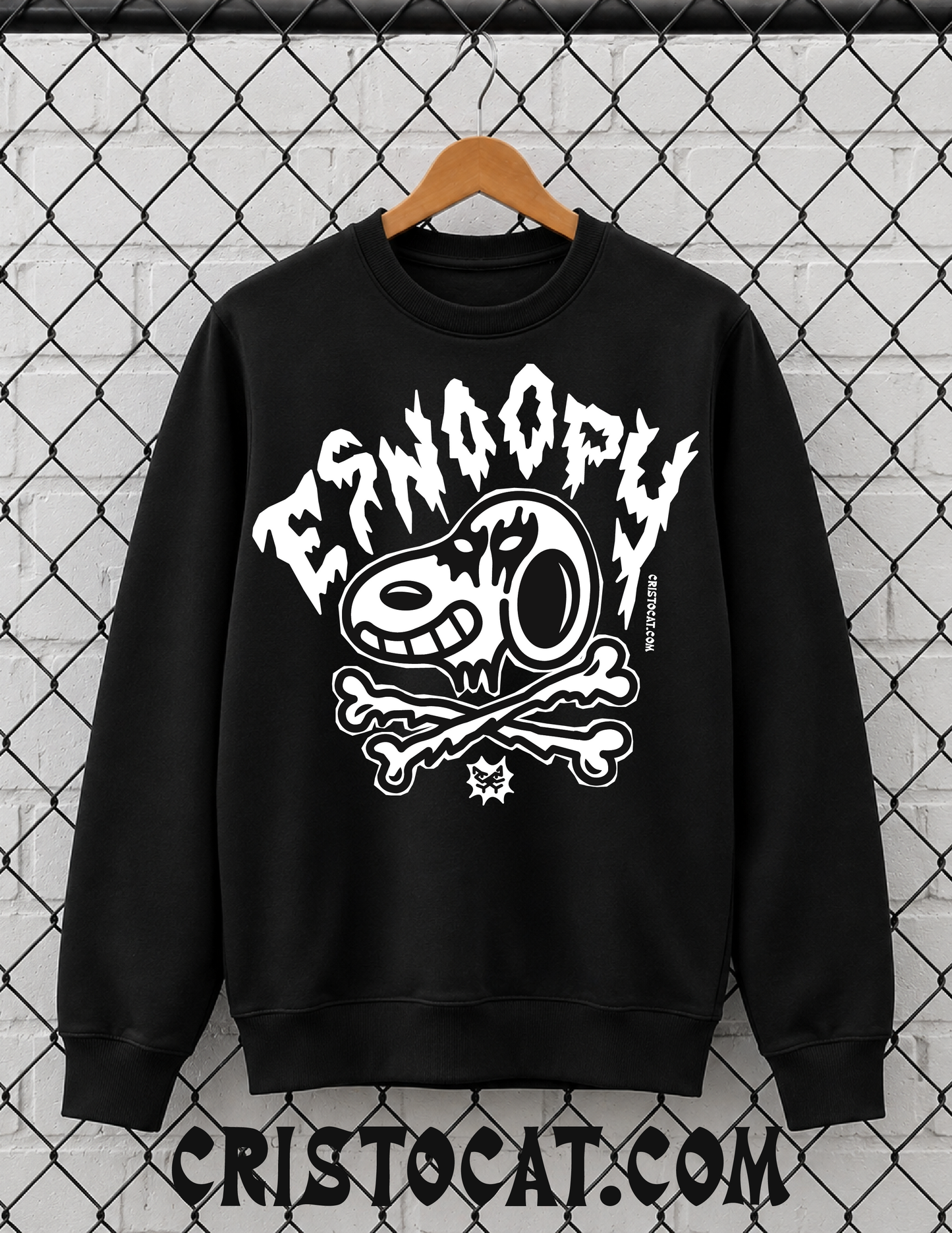 Metal ESnoopy Black crewneck Sweater