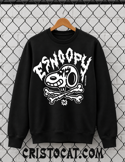 Metal ESnoopy Black crewneck Sweater