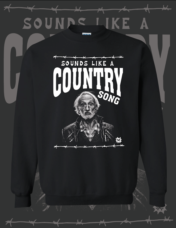 Sounds like a  country song BLACK CREWNECK SWEATER - cristocatofficial