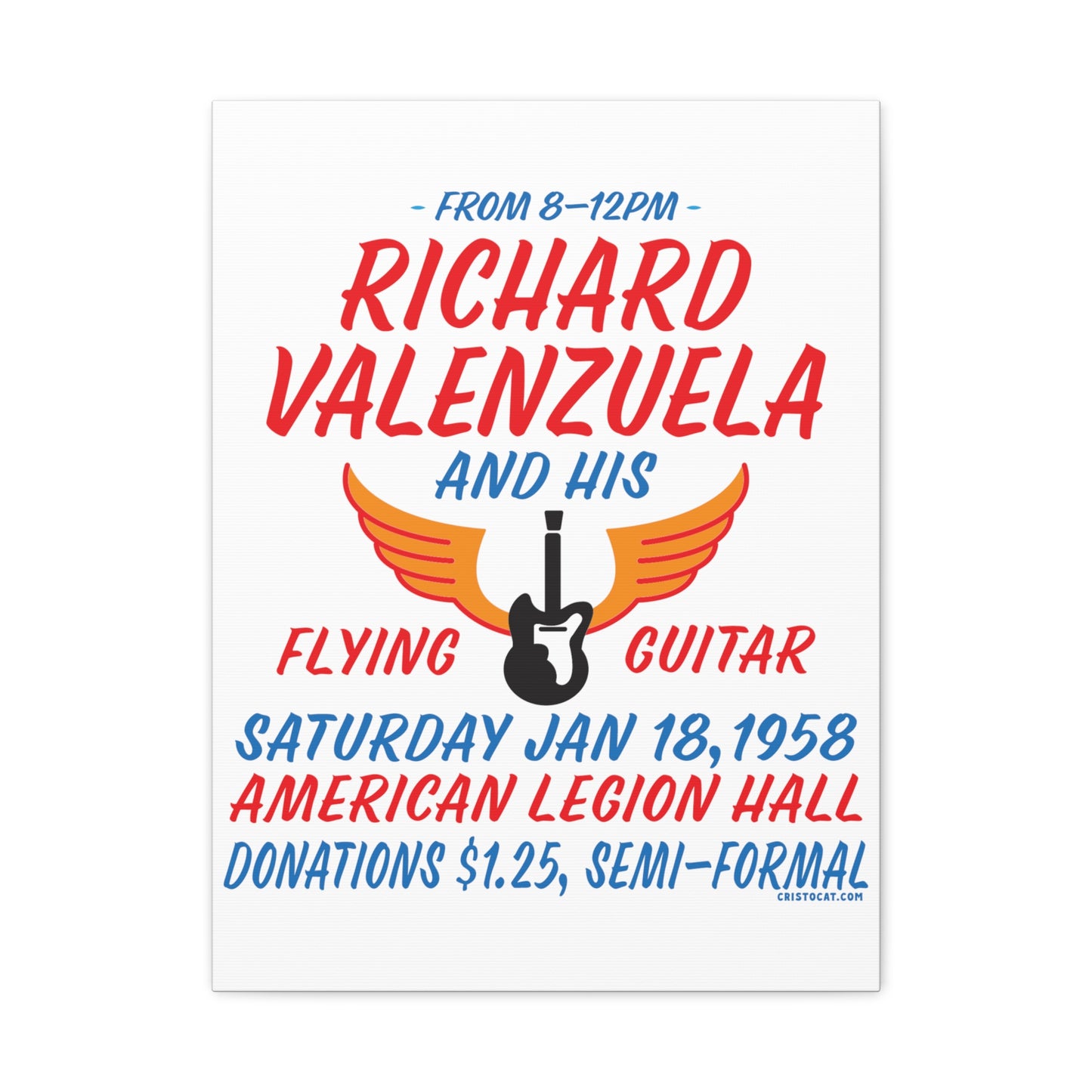 RITCHIE VALENS SHOW WALL ART  18" X 24 "Matte Canvas, Stretched, 1.25"