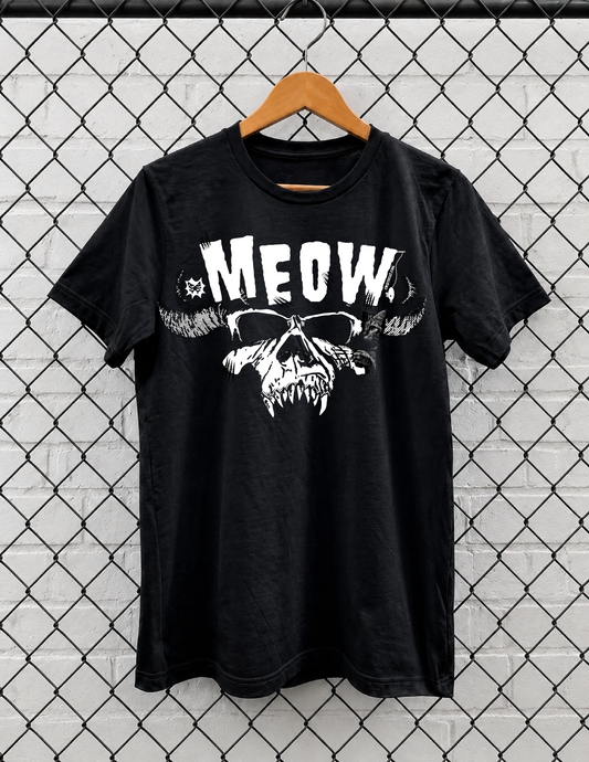 Meow Skull  Black T-SHIRT