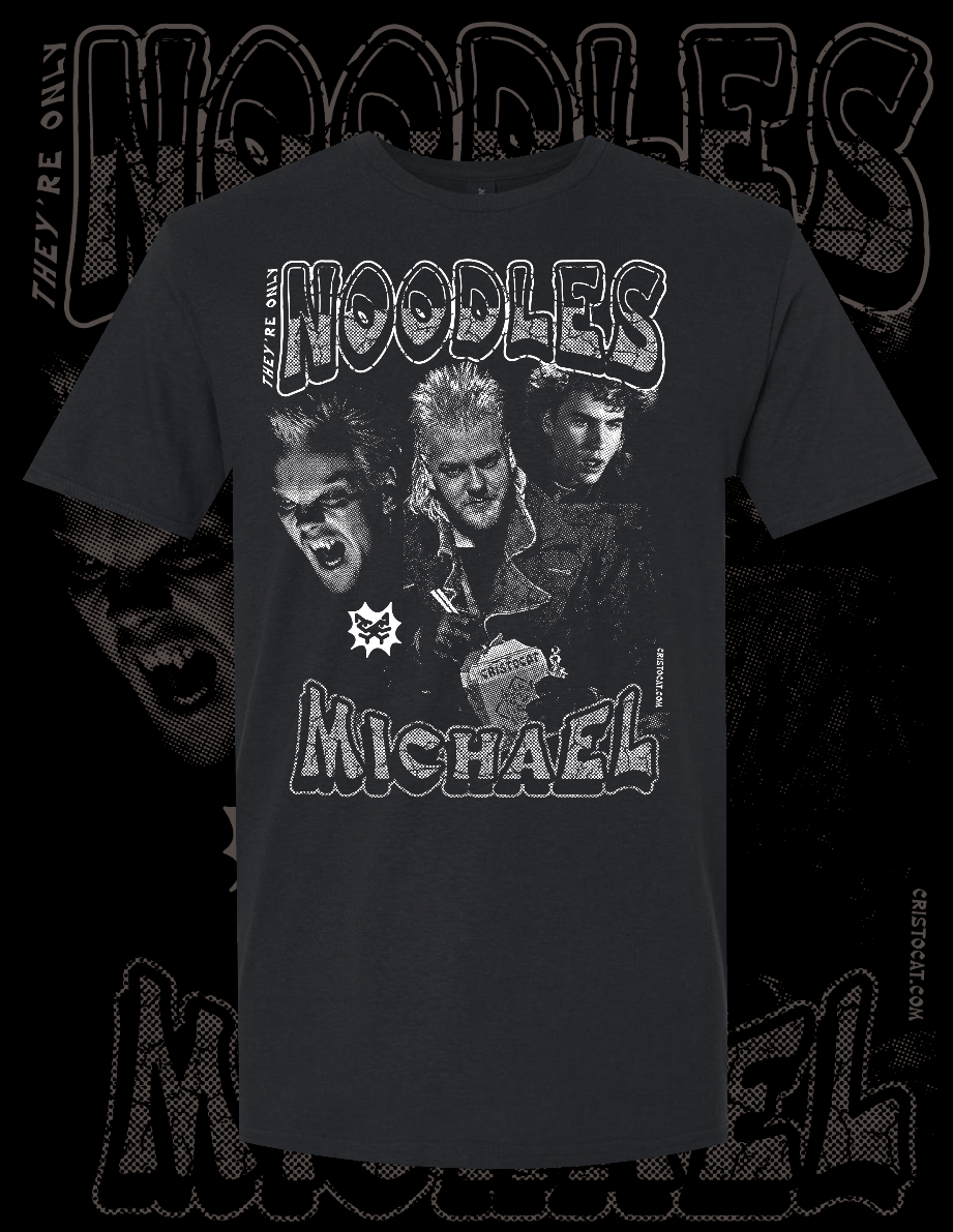 Noodles NO 2  BLACK T-SHIRT - cristocatofficial