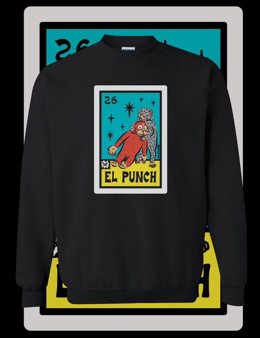 EL PUNCH Lotería black crewneck - cristocatofficial