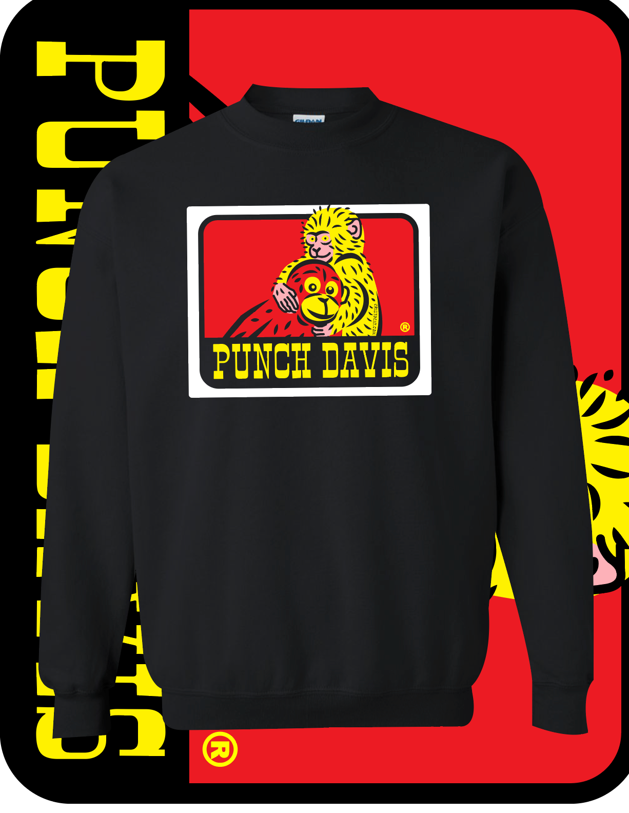 Punch Davis Black crewneck Sweater - cristocatofficial