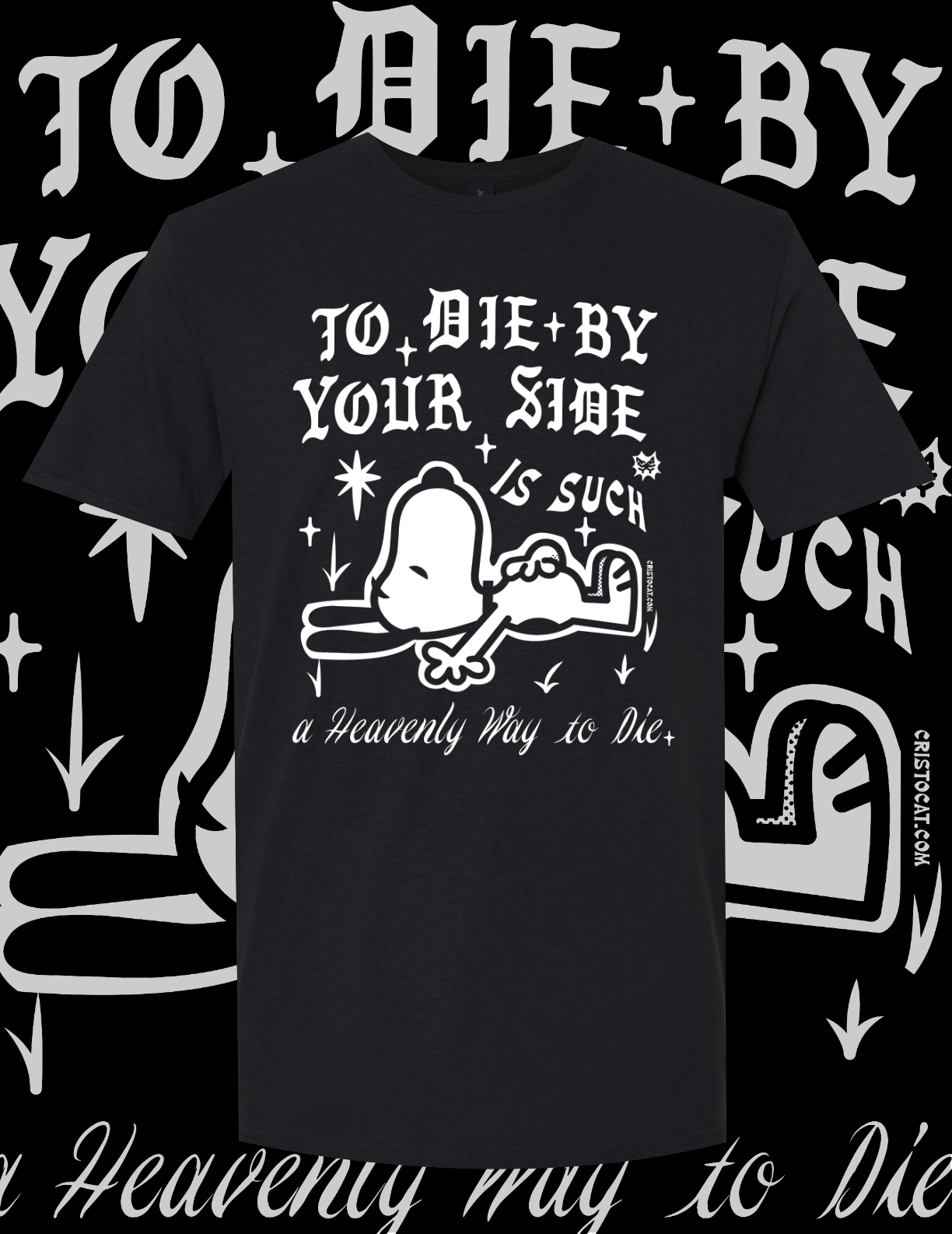 Heavenly ESnoopy BLACK T-SHIRT - cristocatofficial