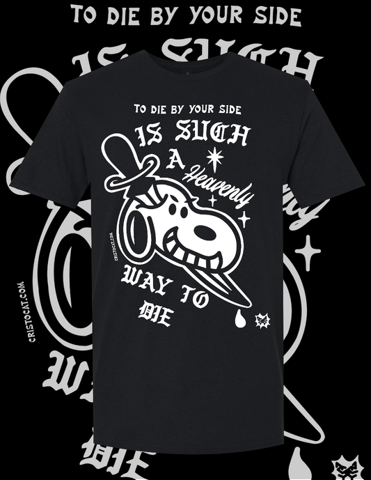 Snoopy Dagger BLACK T-SHIRT - cristocatofficial