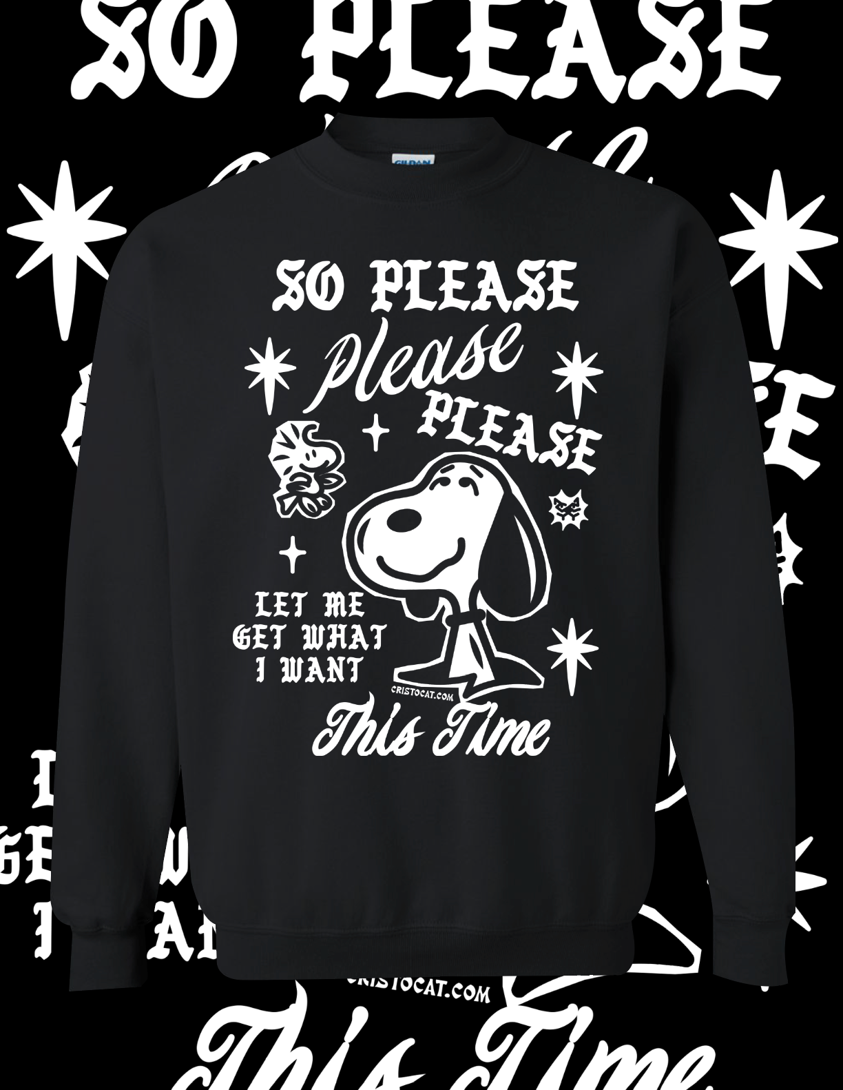 Snoopy please crewneck Sweater - cristocatofficial