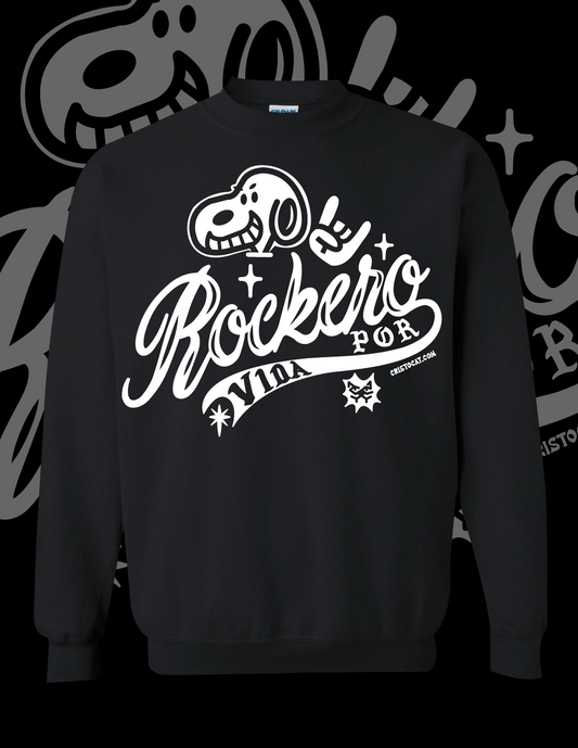 Rockero ESnoopy Black crewneck Sweater