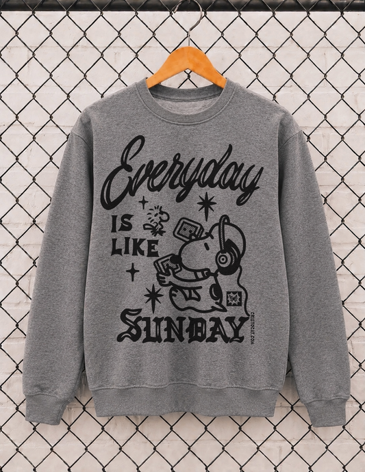 ESnoopy SundayGrey crewneck Sweater