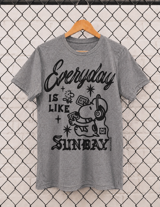 ESnoopy Sunday Grey T-SHIRT